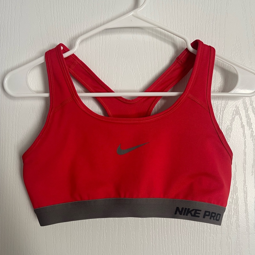 Nike Red and Gray Racerback Sports Bra